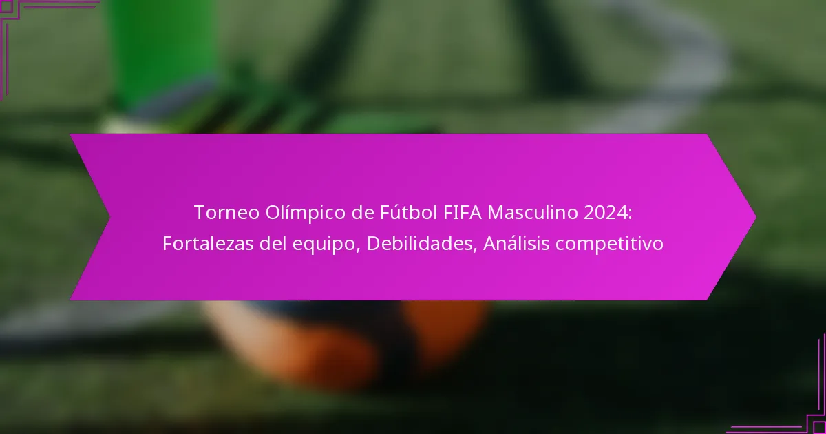 Torneo Olímpico de Fútbol FIFA Masculino 2024: Fortalezas del equipo, Debilidades, Análisis competitivo
