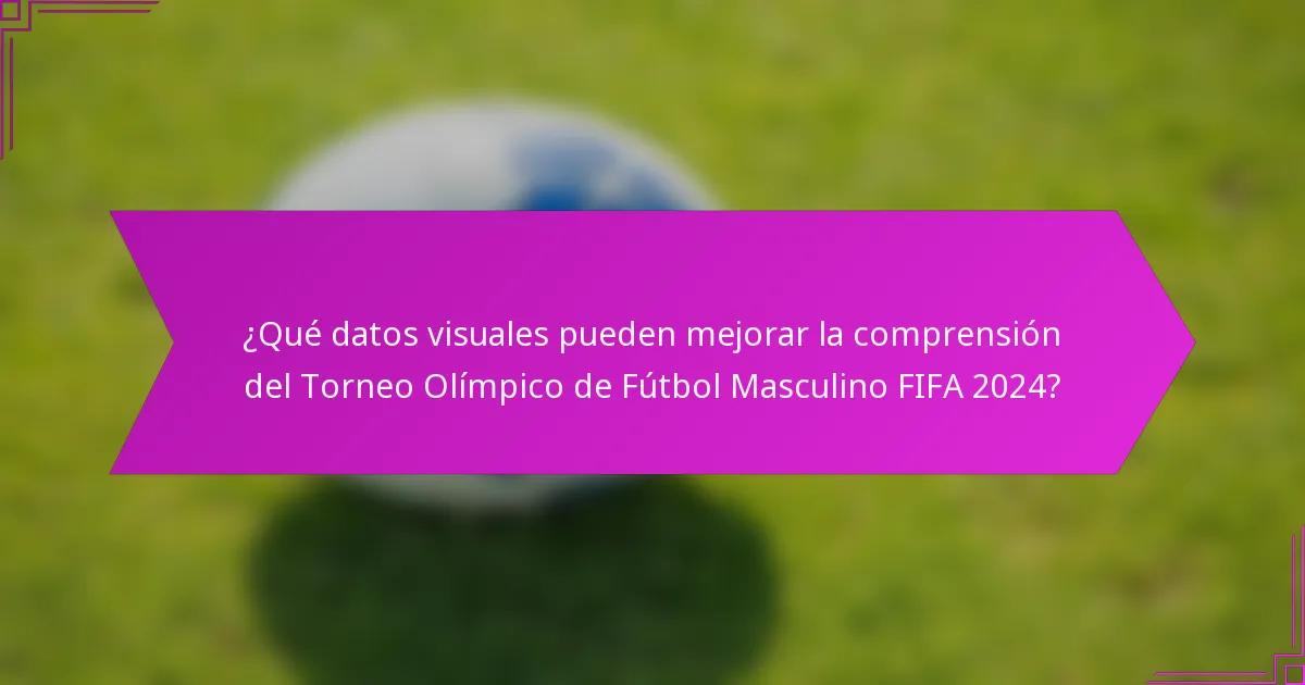¿Qué datos visuales pueden mejorar la comprensión del Torneo Olímpico de Fútbol Masculino FIFA 2024?